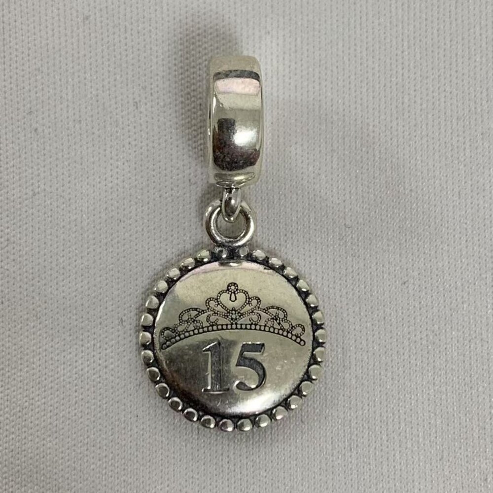 Pandora Sweet 15 Quinceanera Crown Dangle Charm, S925 Silver Jewelry